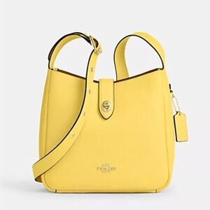 Coach Hadley Yellow Pebbled Leather Crossbody Bag NWT